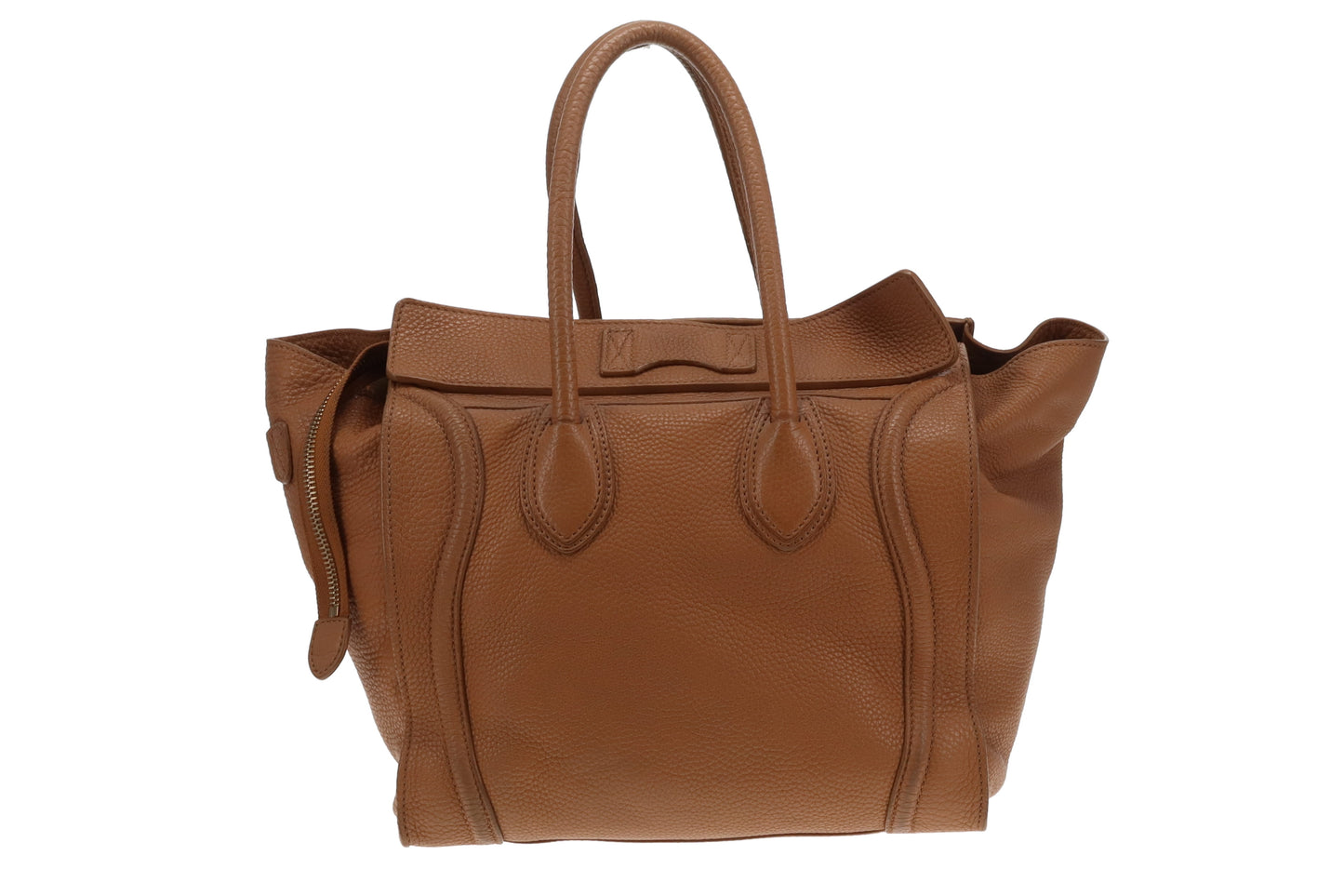 Celine Tan Grained Leather Mini Luggage Bag