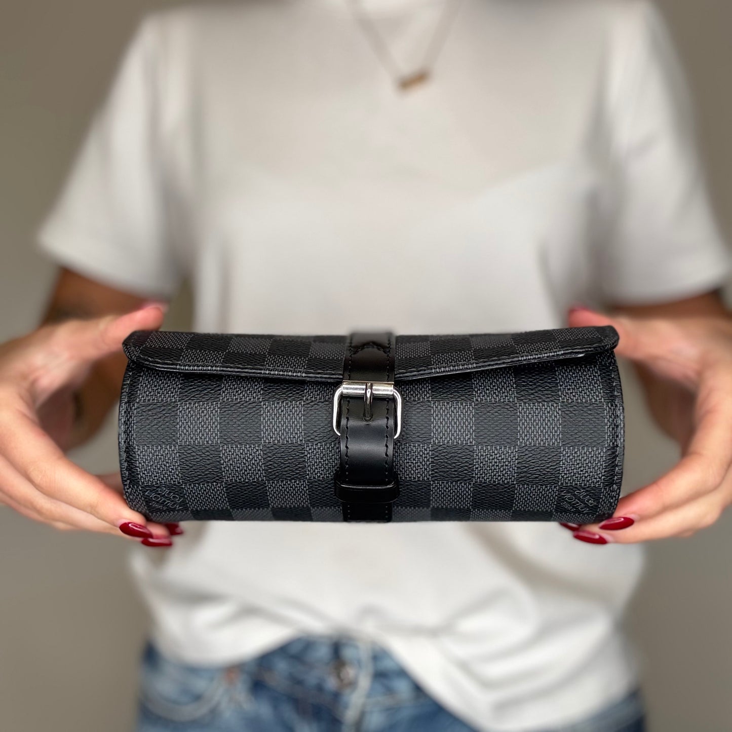 Louis Vuitton 3 Watch Roll Damier Graphite SN3280