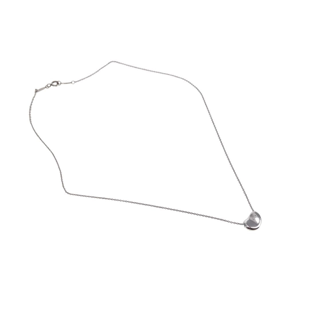 Tiffany Elsa Peretti Bean Design Silver pendant 12mm, 16" Chain