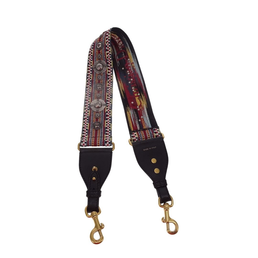 Dior Guitar Strap Embroidered Multicolour SHW