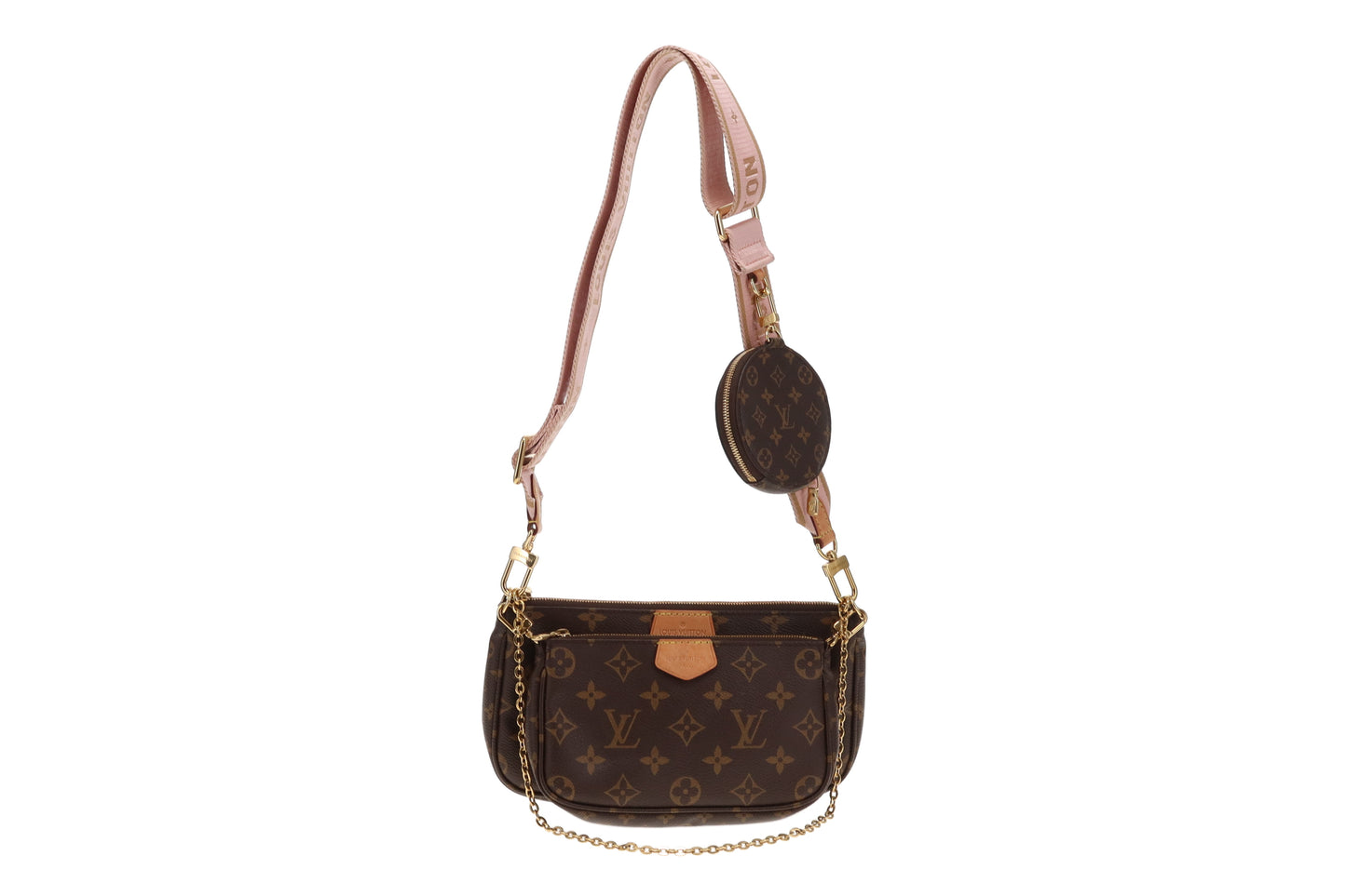 Louis Vuitton Multi Pochette Accessoires Monogram With Pink Adjustable Strap 2022