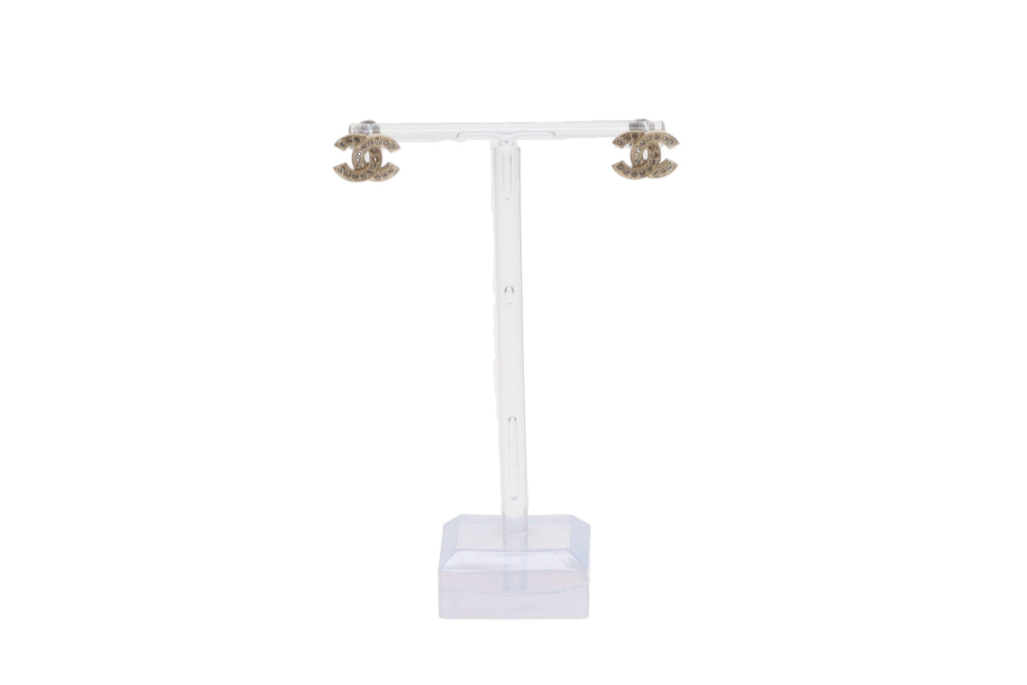 Chanel CC Studs Crystal and Goldtone 2020