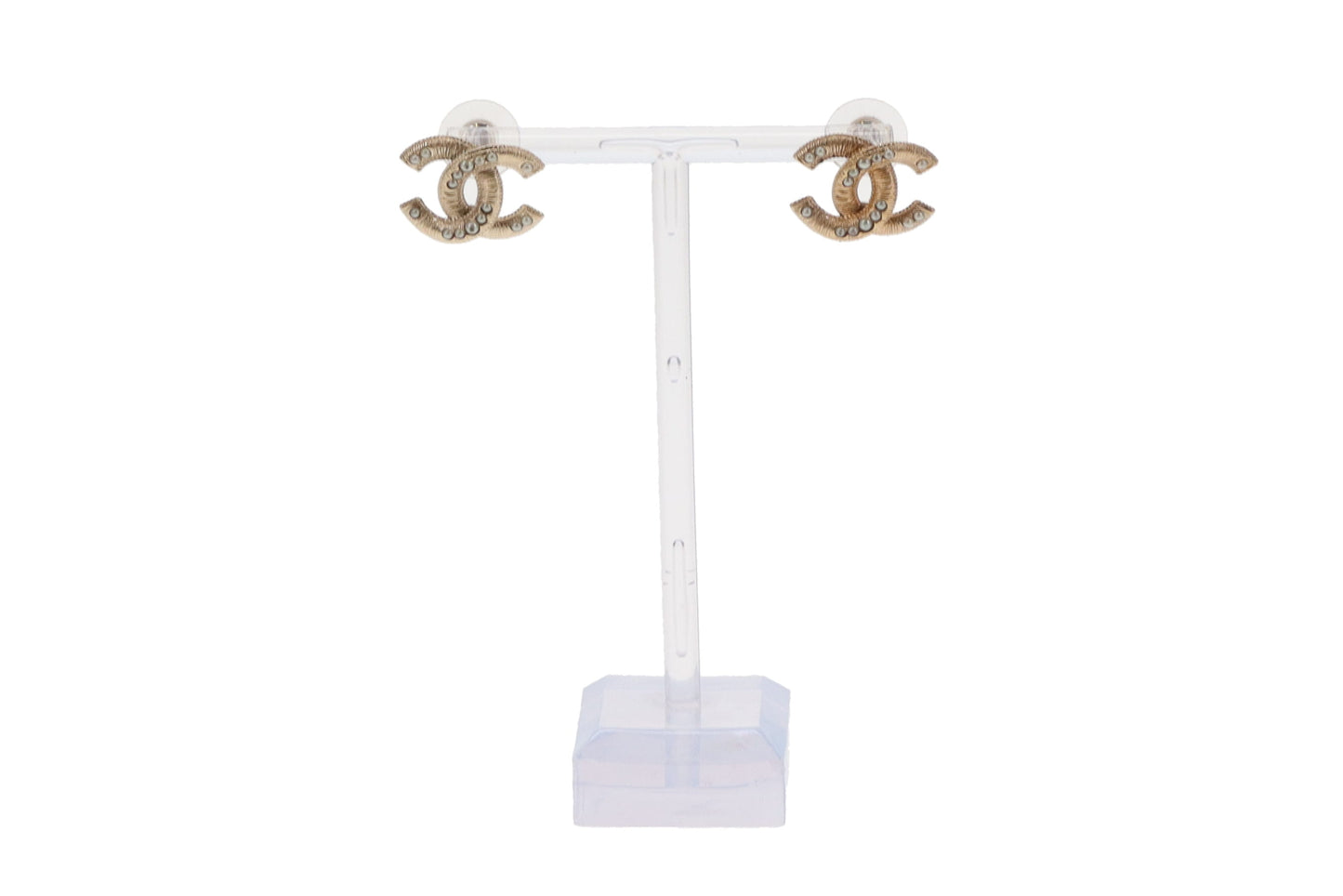 Chanel CC Large Studs Pearl and Goldtone 2016