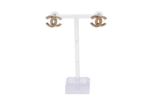 Chanel CC Large Studs Pearl and Goldtone 2016