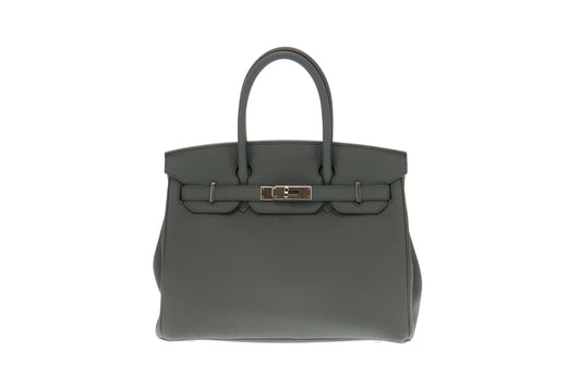 Hermes Birkin 30 Vert Amande Togo Leather Palladium Hardware (2019)