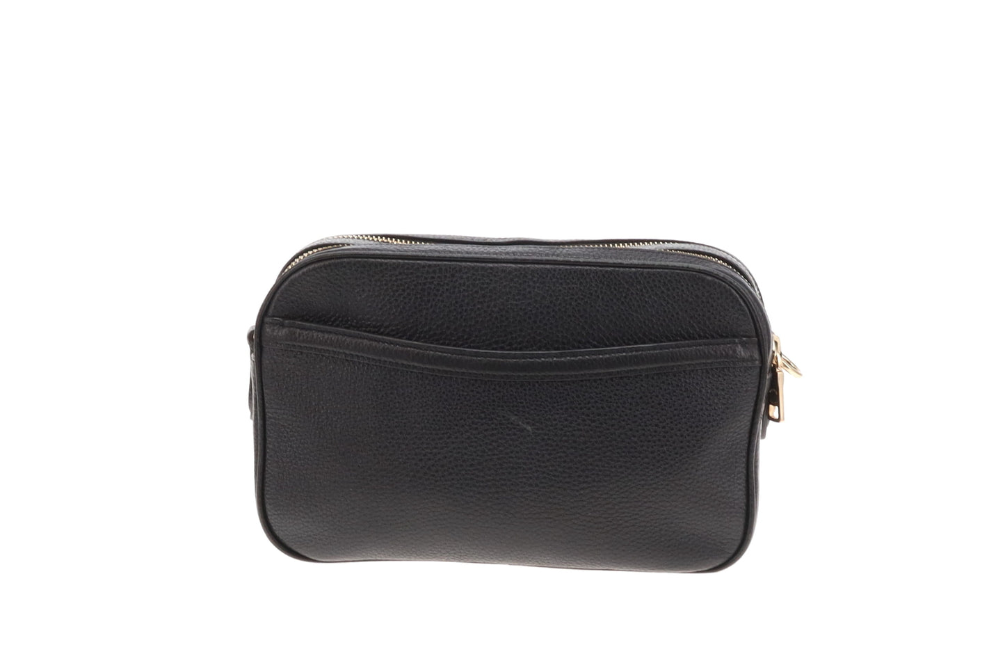 Coach Double Zip Camera Bag Black Leather with Canvas Strap
