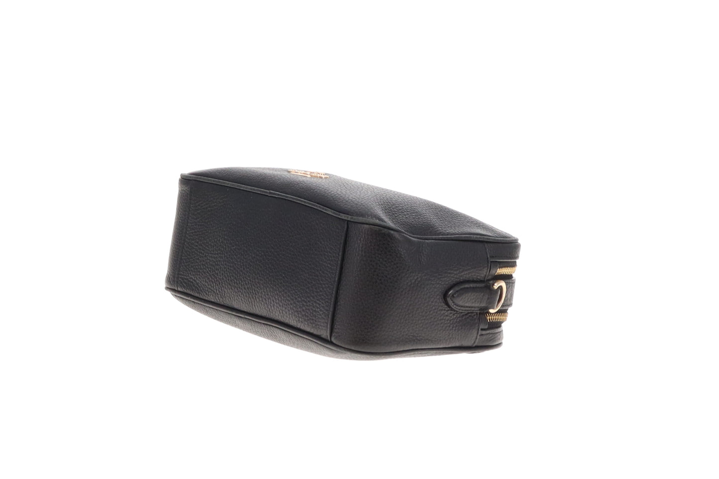 Coach Double Zip Camera Bag Black Leather with Canvas Strap