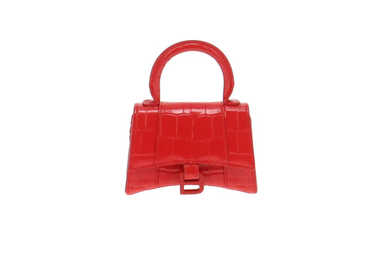 Balenciaga Red Croc Embossed Mini Hourglass