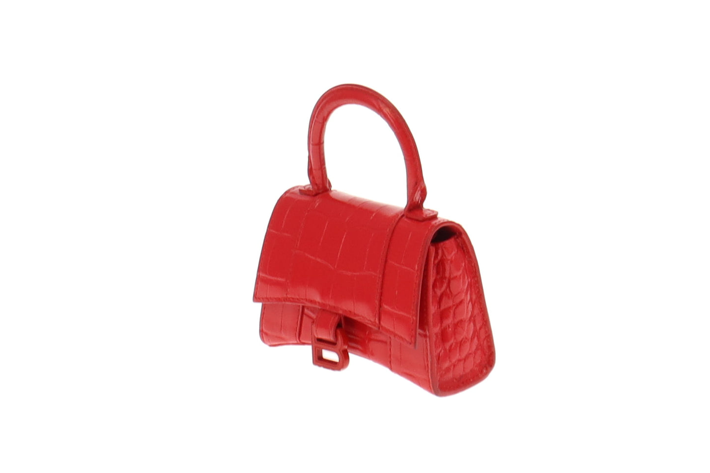 Balenciaga Red Croc Embossed Mini Hourglass