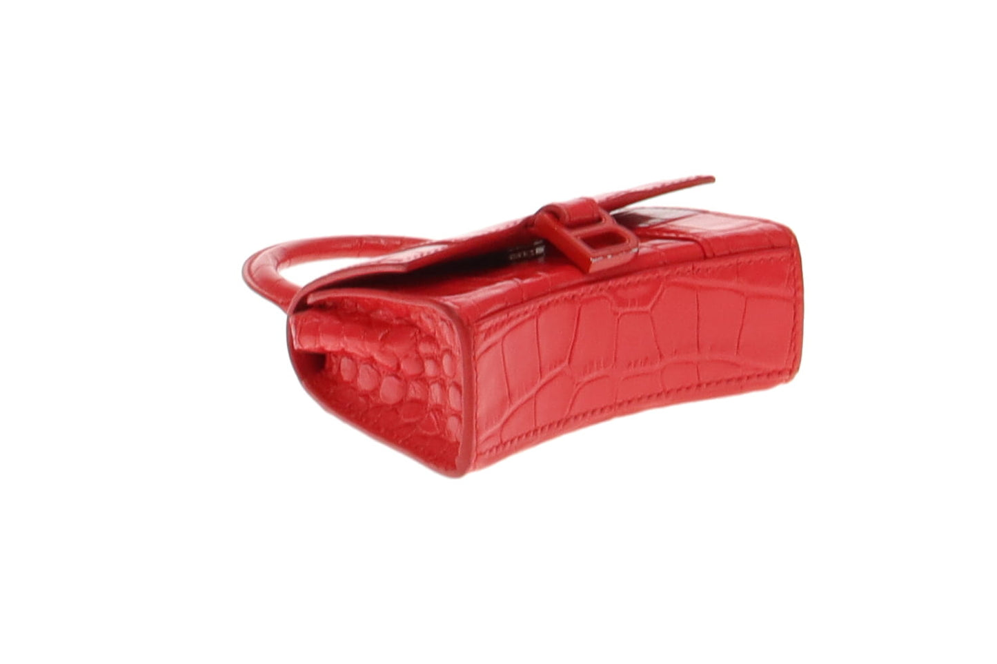 Balenciaga Red Croc Embossed Mini Hourglass