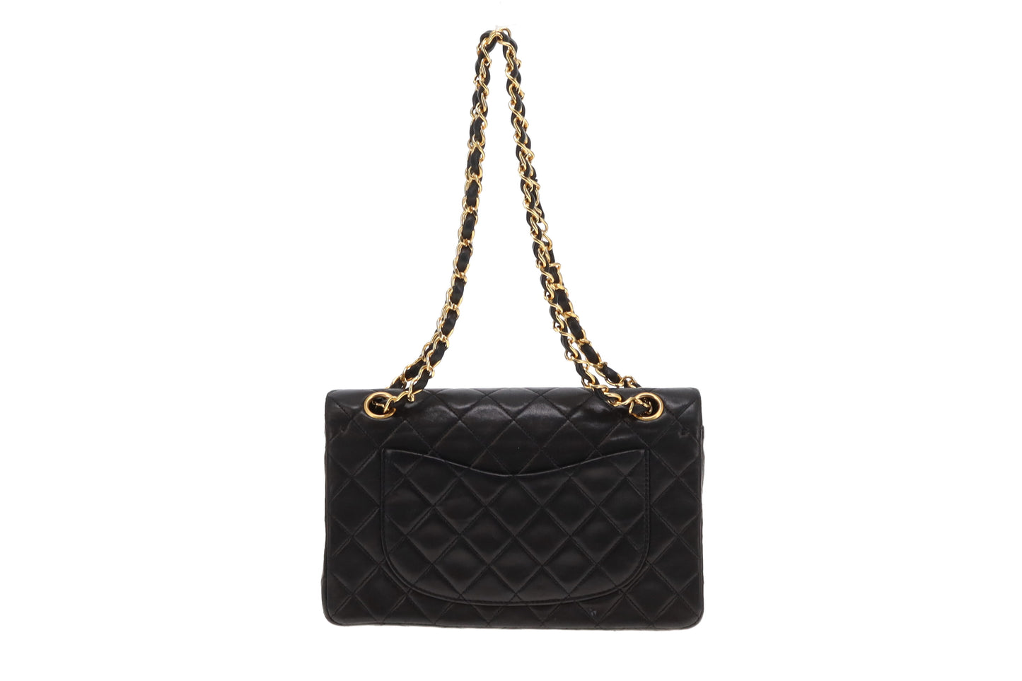 Chanel Black Lambskin Small Classic Double Flap Bag GH 1989/91