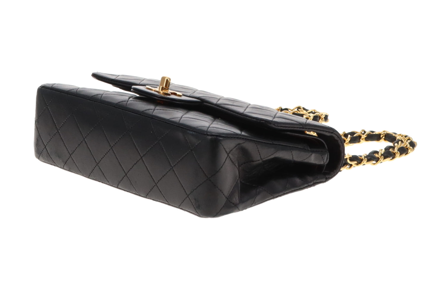 Chanel Black Lambskin Small Classic Double Flap Bag GH 1989/91