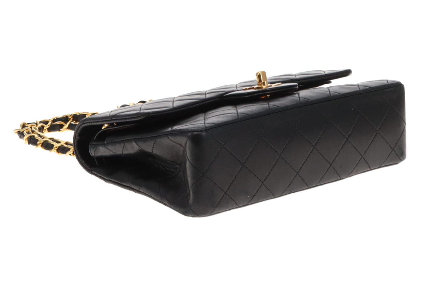 Chanel Black Lambskin Small Classic Double Flap Bag GH 1989/91