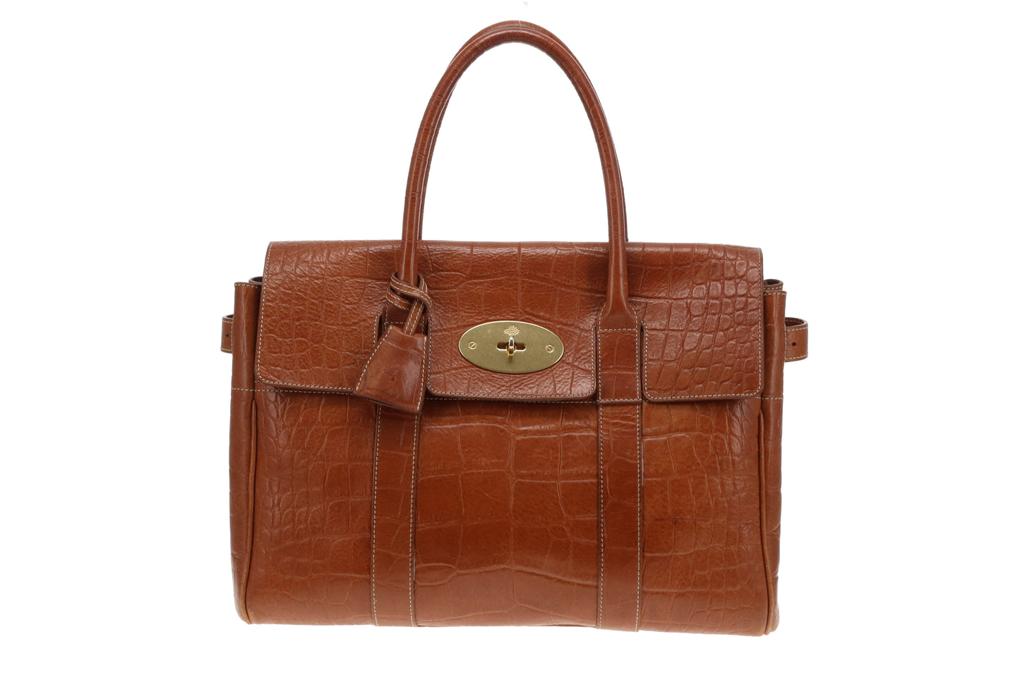 Mulberry Oak Croc Embossed Leather Heritage Bayswater