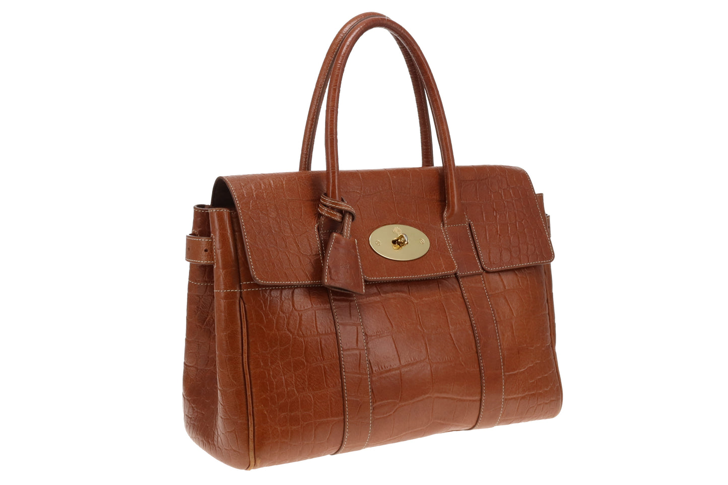 Mulberry Oak Croc Embossed Leather Heritage Bayswater