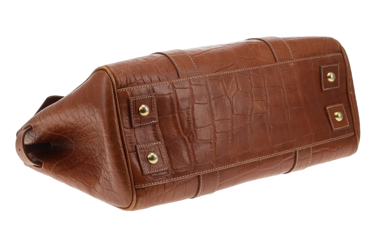 Mulberry Oak Croc Embossed Leather Heritage Bayswater