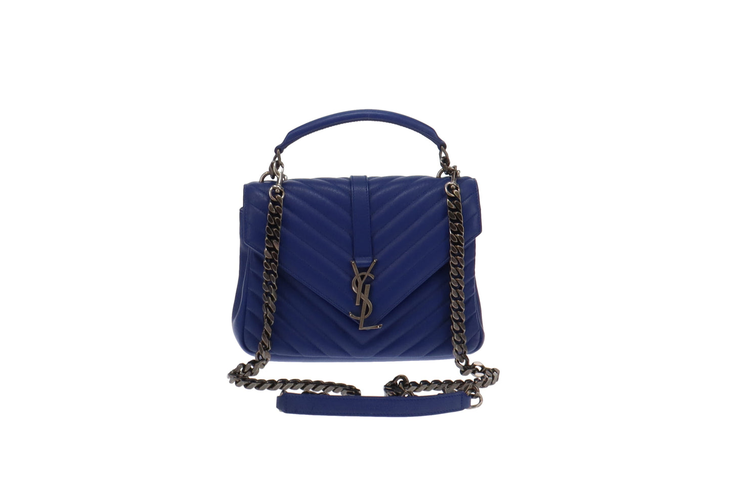 Saint Laurent Royal Blue Medium College Chain Bag