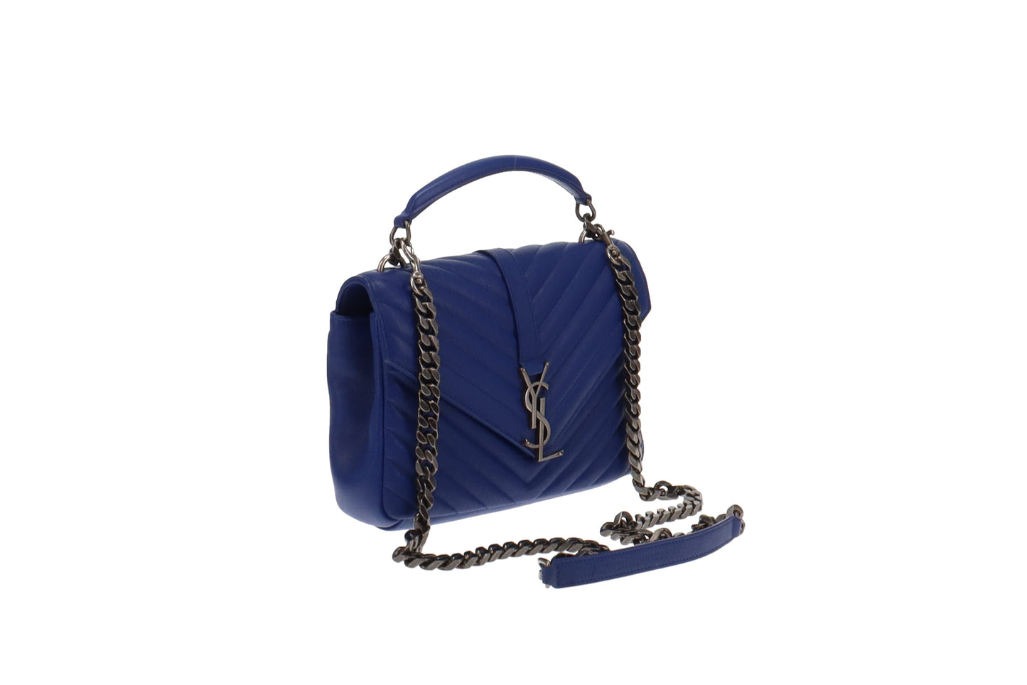 Saint Laurent Royal Blue Medium College Chain Bag