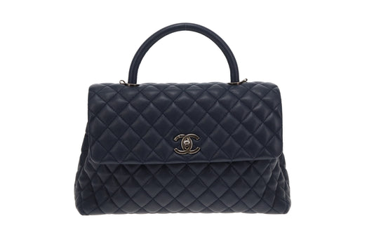 Chanel Navy Caviar Coco Handle 2016/17