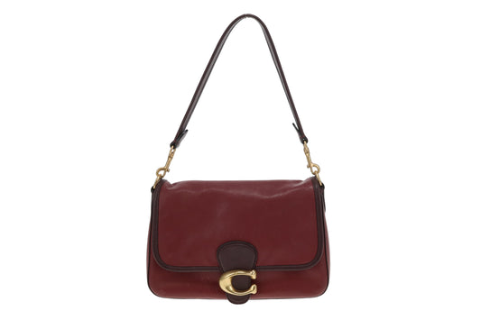 Coach Soft Taby Shoulder Bag Burgundy Leather