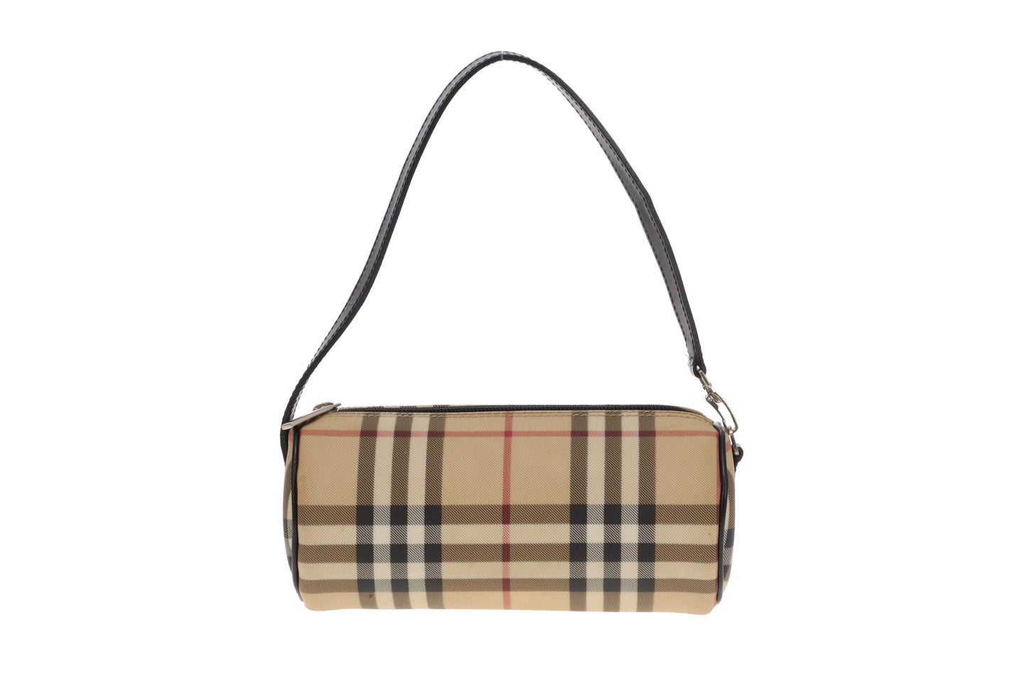 Burberry Barrel Pochette Check Coated Canvas