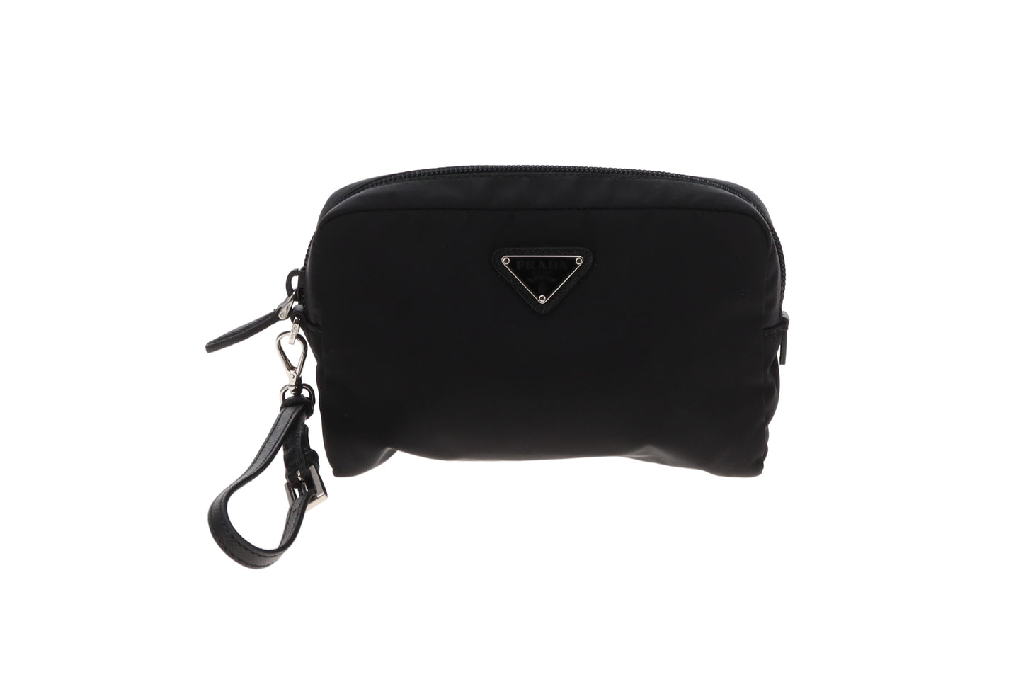 Prada Wristlet Black Nylon and Saffiano