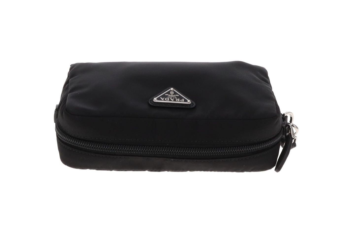 Prada Wristlet Black Nylon and Saffiano