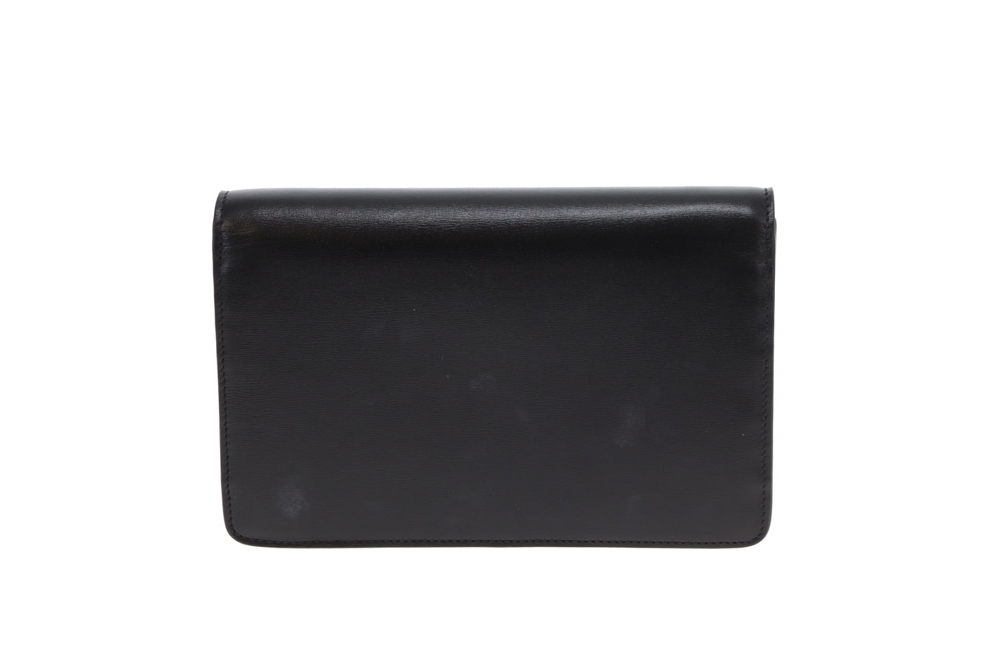 Celine Triomphe Margo Wallet On Chain In Black Shiny Calfskin