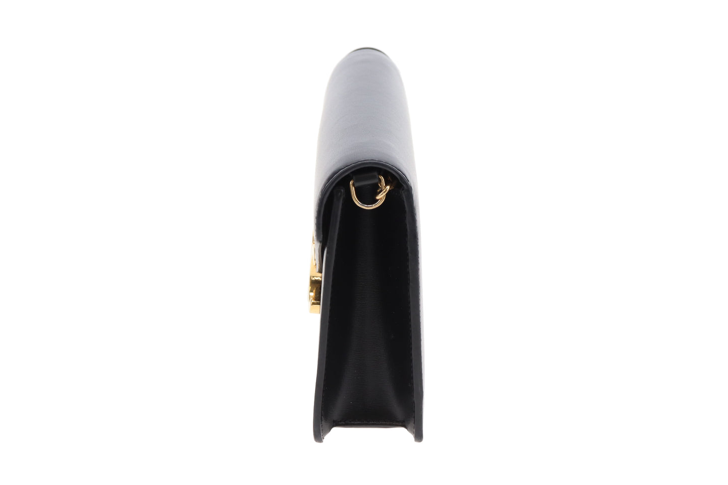 Celine Triomphe Margo Wallet On Chain In Black Shiny Calfskin
