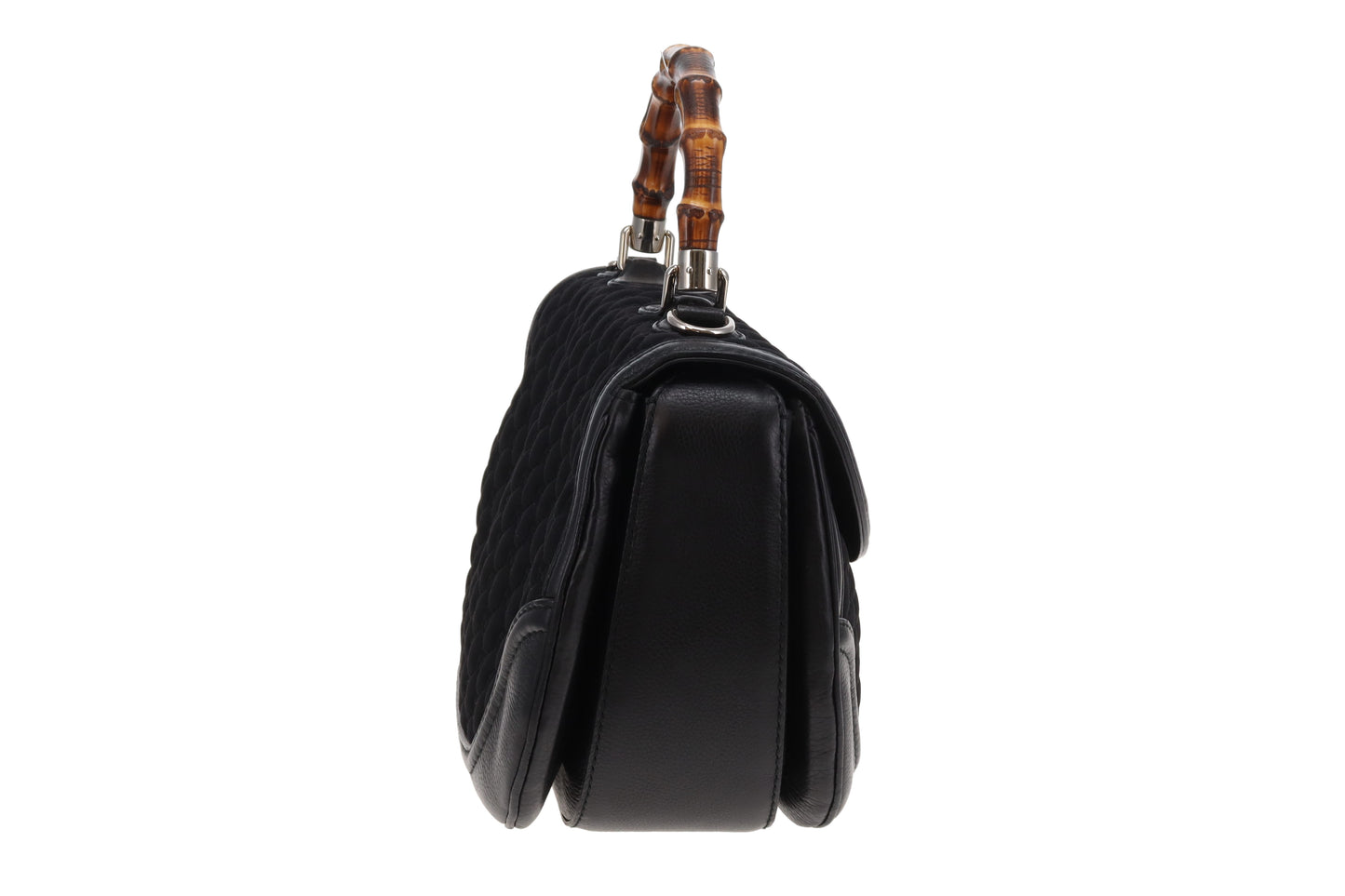 Gucci Bamboo Top handle Large Black Leather and Neoprene