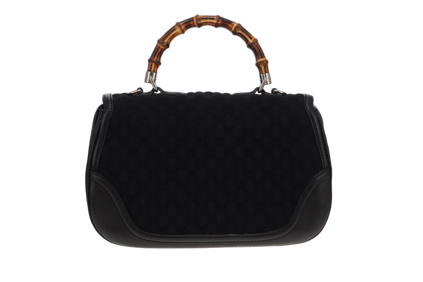 Gucci Bamboo Top handle Large Black Leather and Neoprene