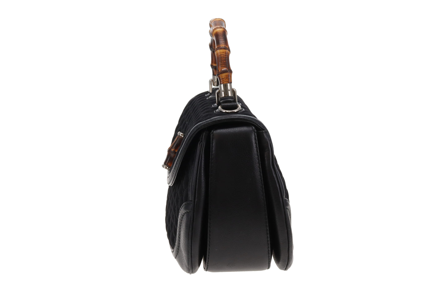 Gucci Bamboo Top handle Large Black Leather and Neoprene