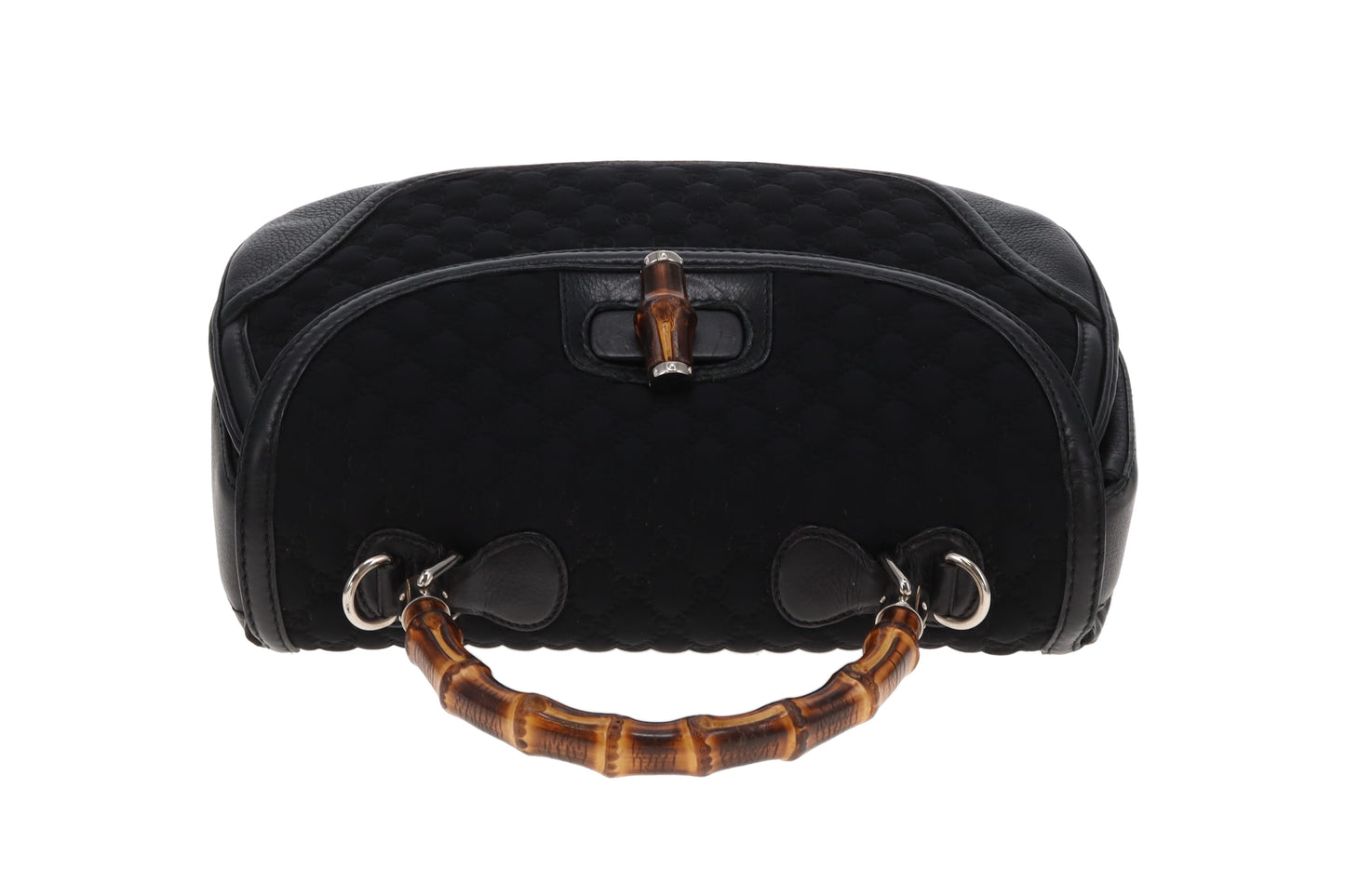 Gucci Bamboo Top handle Large Black Leather and Neoprene