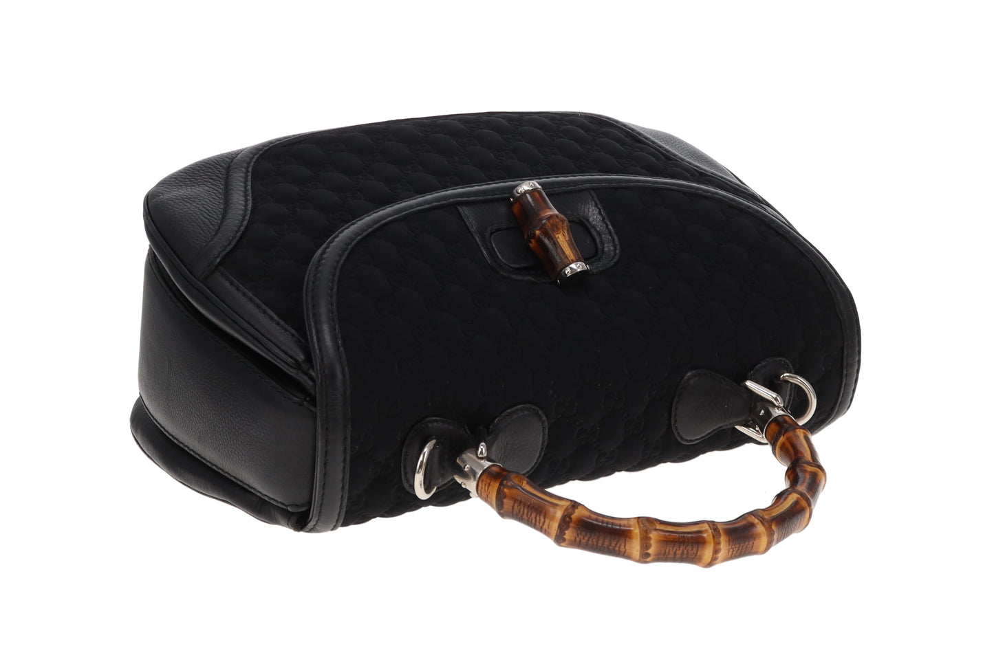 Gucci Bamboo Top handle Large Black Leather and Neoprene