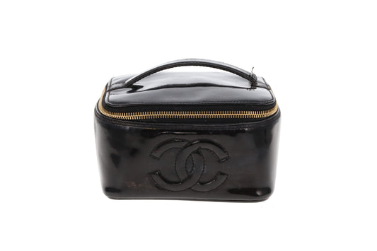 Chanel Vanity Flat Bag Black Patent 1997/99