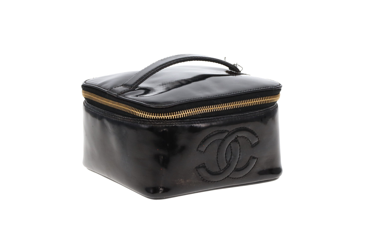 Chanel Vanity Flat Bag Black Patent 1997/99
