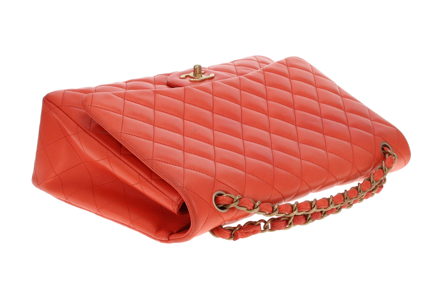 Chanel Classic Maxi Single Flap Coral Brushed GHW 2009/10