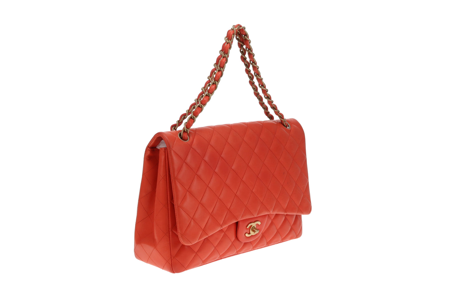 Chanel Classic Maxi Single Flap Coral Brushed GHW 2009/10
