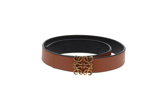 Loewe Belt Anagram Brown/Black Leather GHW 70cm