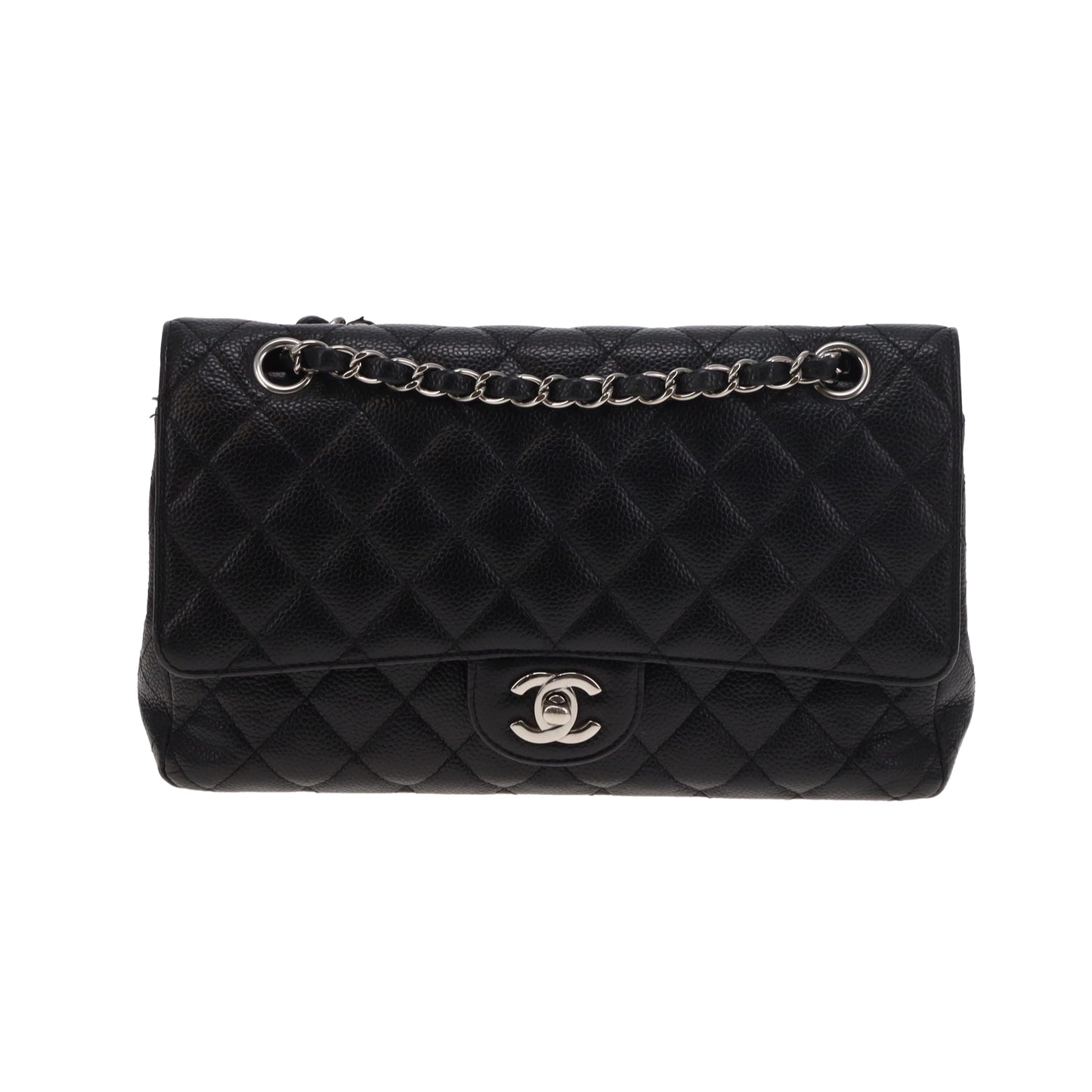 Chanel Classic Medium Double Flap Noir Caviar HW Argent 2011/12