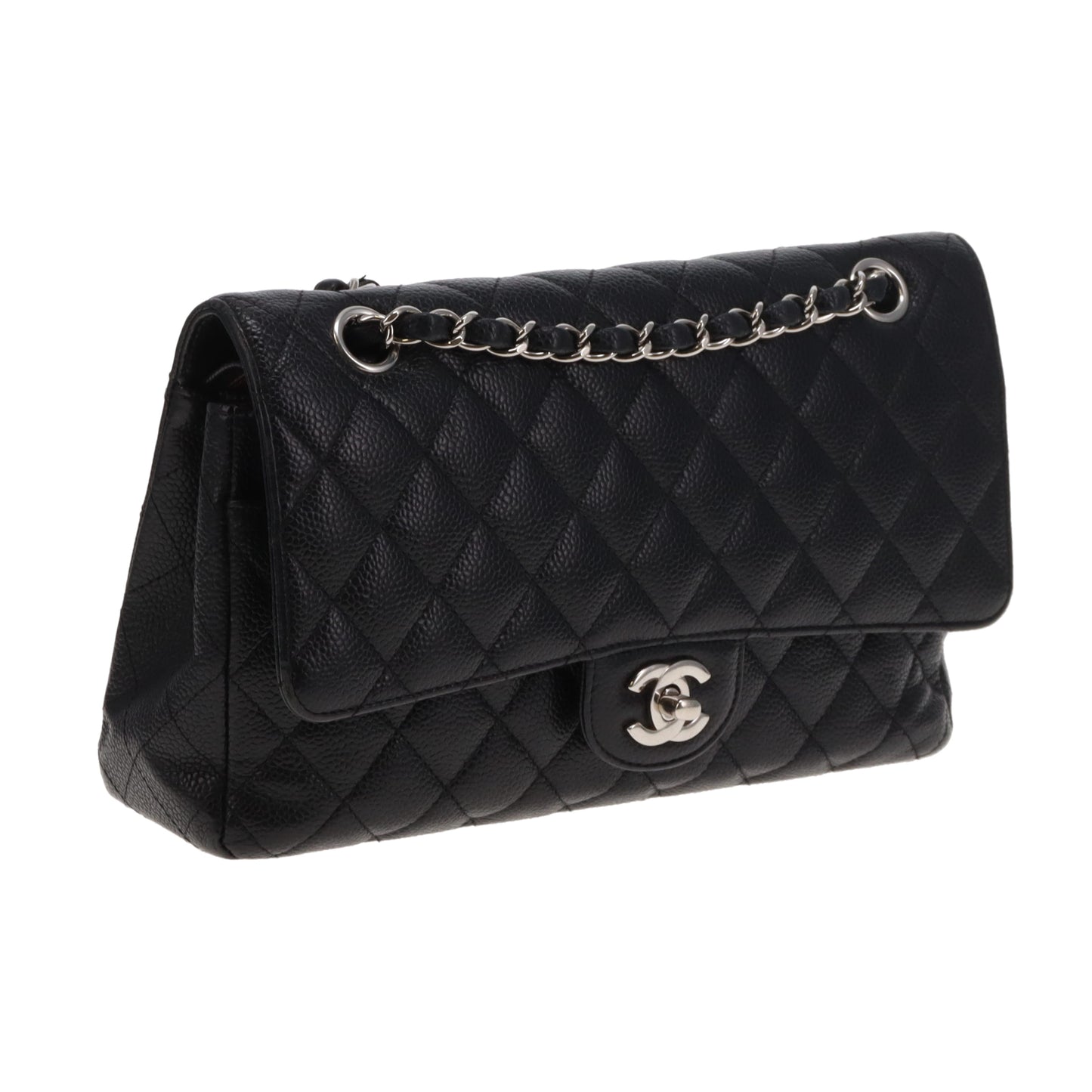Chanel Classic Medium Double Flap Noir Caviar HW Argent 2011/12