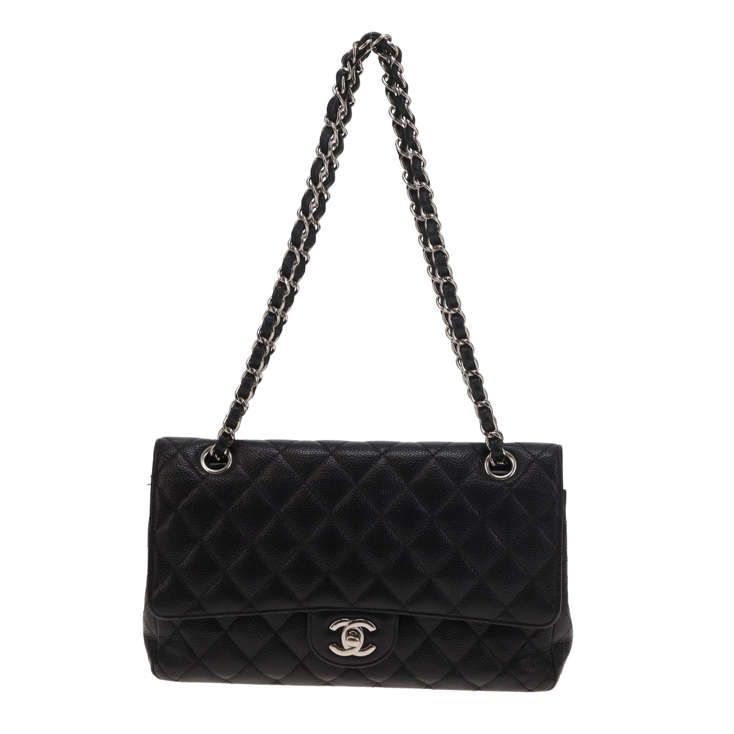 Chanel Classic Medium Double Flap Noir Caviar HW Argent 2011/12