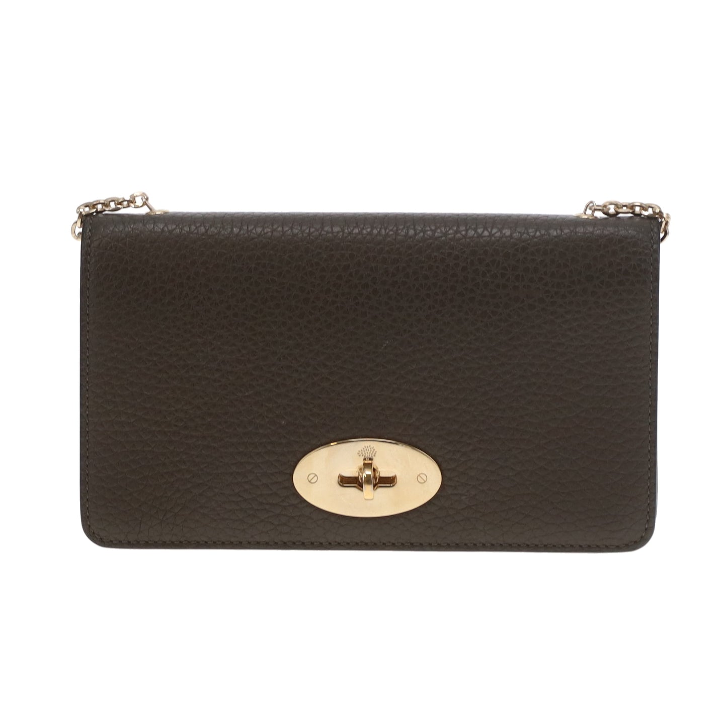 Mulberry Bayswater Clutch on Chain Khaki GHW