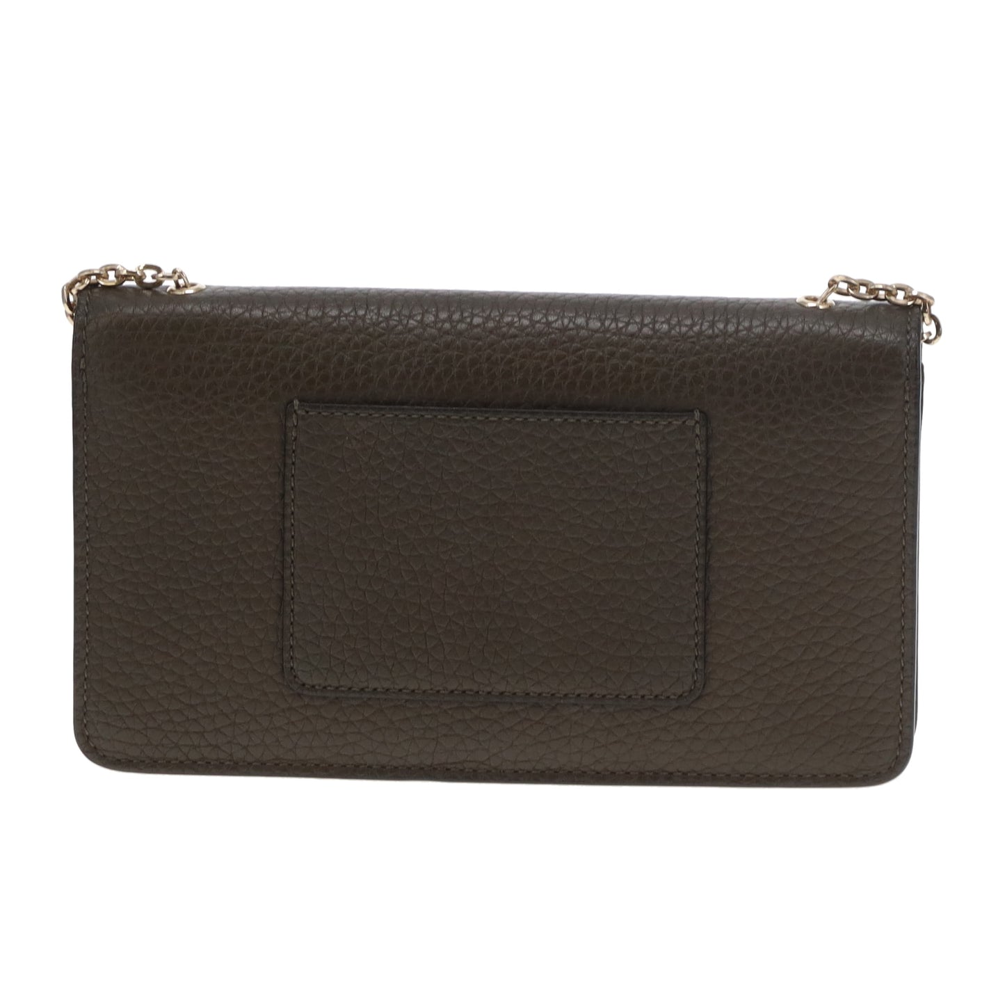 Mulberry Bayswater Clutch on Chain Khaki GHW