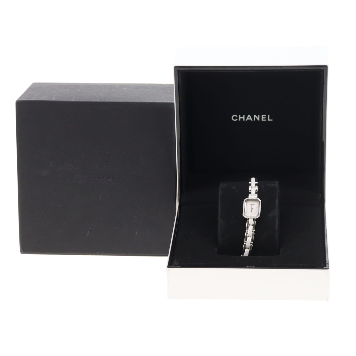 Chanel Première Ceramic Watch Steel and White Ceramic with Diamond Surround Face