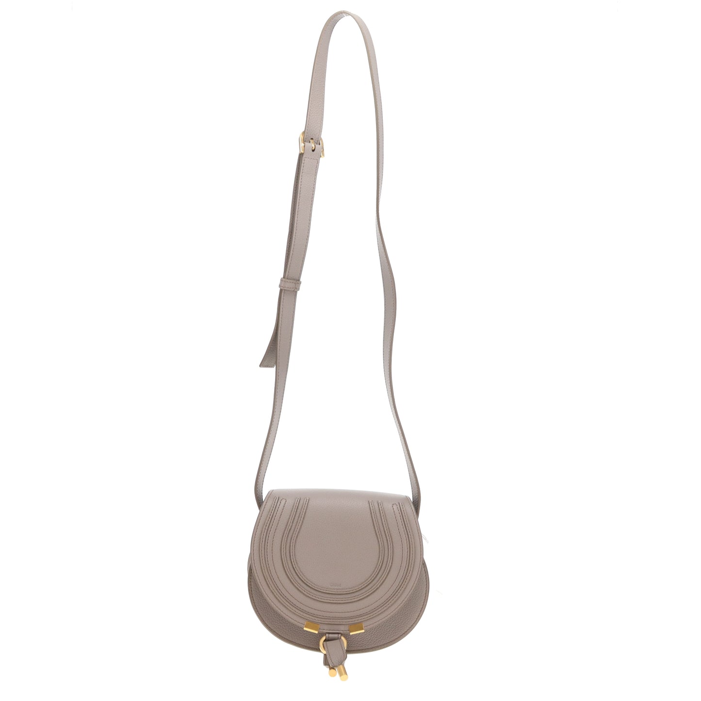 Chloe Marcie Saddle Bag Small Cashmere Grey