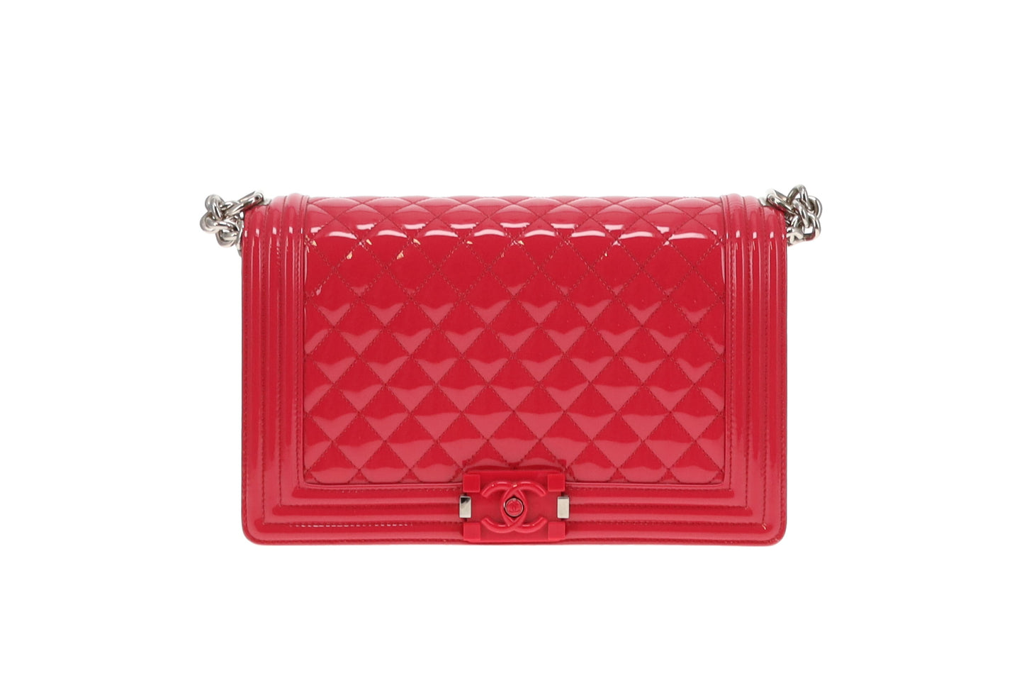 Chanel Pink Patent Leather New Medium Boy Bag 2016