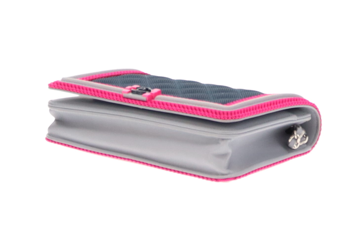 Chanel Pink/Navy/Grey Boy Fluo Wallet On Chain 2016