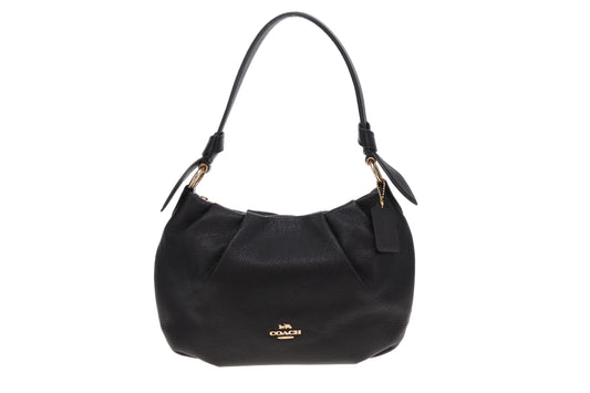 Coach Everly Shoulder Bag Black Pebbled Leather
