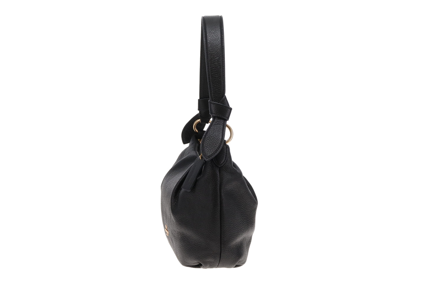 Coach Everly Shoulder Bag Black Pebbled Leather
